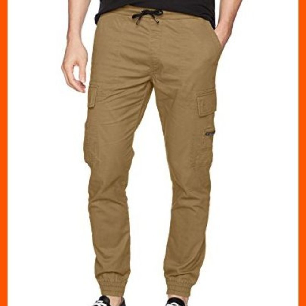 Drawstring Jogger Pants, Dark Beige Chinos XL